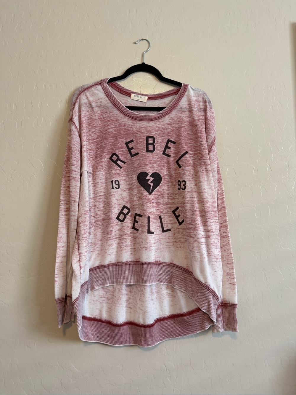 Rebel Belle Ombre Long-Sleeve Pullover - Pink